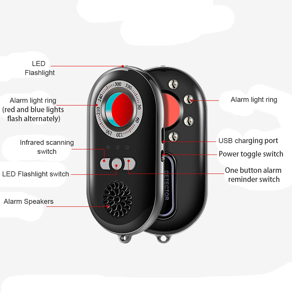 Signal detector Anti-candid camera Anti-eavesdropper Multi-functional chip detector GPS detector